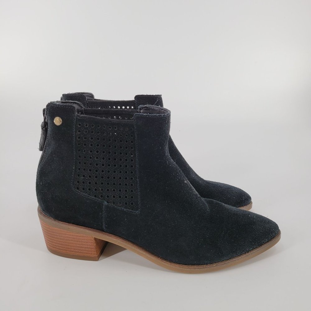 Cole Haan Vale Black Suede Anklel Bootie Size 6 1/2B